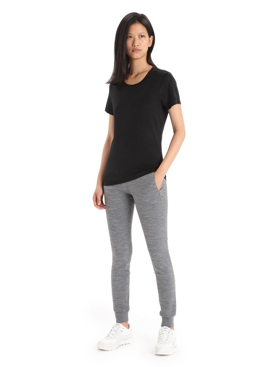 Black Icebreaker Merino Tech Lite II Short Sleeve Women's T Shirts | AU 1580CTVE